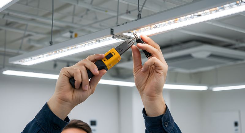 Handyman Installing Light Fixture